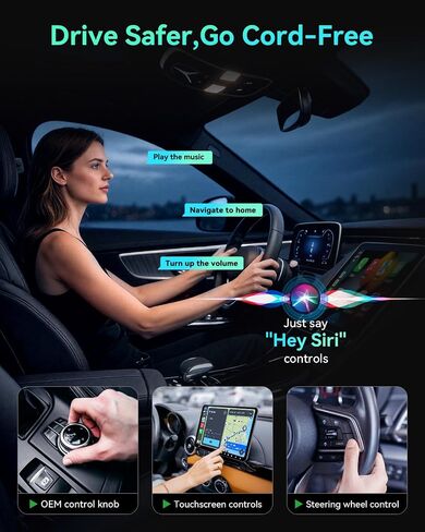 إصدار CarPlay Wireless 2025 إصدار 2-in-1 اتصال 5.8 جيجا هرتز ، المكونات والتشغيل عبر USB/USB-C ، Connect Auto ، ملحق السيارة المدمجة (النمط 1) in Saudi Arabia