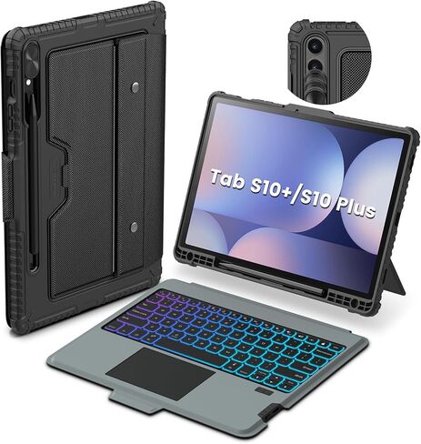 Nillkin for Samsung Galaxy Tab S9+ Plus Detachable Keyboard Case with 7 Backlit, Kickstand, Trackpad, S Pen Holder, for Samsung Tablet S10 Plus Keyboard (for Galaxy Tab S10 Plus - 12.4 inch) in Saudi Arabia