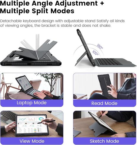 Nillkin for Samsung Galaxy Tab S9+ Plus Detachable Keyboard Case with 7 Backlit, Kickstand, Trackpad, S Pen Holder, for Samsung Tablet S10 Plus Keyboard (for Galaxy Tab S10 Plus - 12.4 inch) in Saudi Arabia