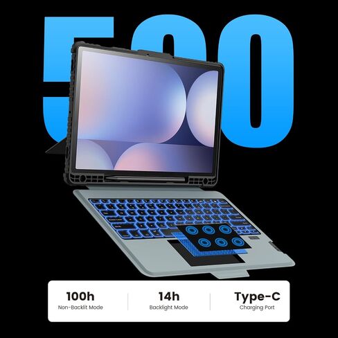 Nillkin for Samsung Galaxy Tab S9+ Plus Detachable Keyboard Case with 7 Backlit, Kickstand, Trackpad, S Pen Holder, for Samsung Tablet S10 Plus Keyboard (for Galaxy Tab S10 Plus - 12.4 inch) in Saudi Arabia