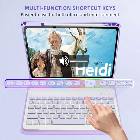 حالة لوحة المفاتيح لـ iPad 10th / A16 الجيل الحادي عشر 2022 / 2025-7 غطاء لوحة مفاتيح خلفية مع حامل قلم رصاص وفأرة (وردي) in Kuwait