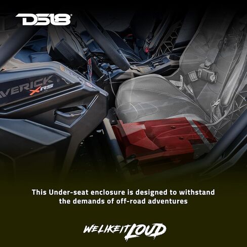 DS18 CA-X3BASS/P CAN-AM Maverick X3 12" Under Seat Loaded Subwoofer Enclosure Passenger Side - 12" Shallow Subwoofer 600W RMS 1200W Max Power - Sealed Waterproof Under Seat Enclosure Design (Renewed) in Saudi Arabia