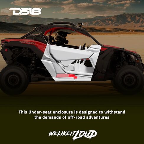 DS18 CA-X3BASS/P CAN-AM Maverick X3 12" Under Seat Loaded Subwoofer Enclosure Passenger Side - 12" Shallow Subwoofer 600W RMS 1200W Max Power - Sealed Waterproof Under Seat Enclosure Design (Renewed) in Saudi Arabia