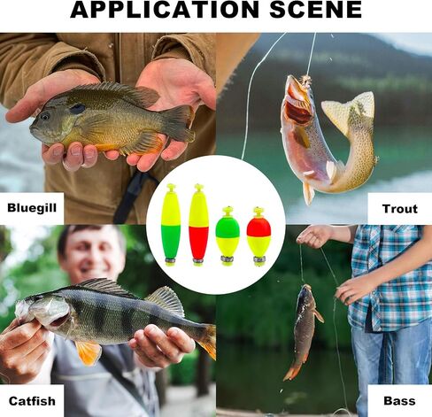 Boxob 12pcs fishing bobbers عوامات ، eva snap على bobbers مرجحة لصيد الأسماك باس كرابي بلوجل (شكل بيضاوي ، شكل سيجار) in Saudi Arabia