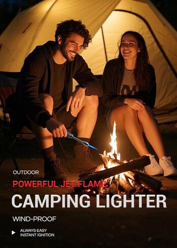 Long Torch Lighter with Extended Tip, Jet Flame Windproof Lighter Butane Refillable, 2 Pack Adjustable Butane Lighters for Candle Fireplace Camping BBQ Lighters Gift for Man Women (Without Fuel) in Saudi Arabia