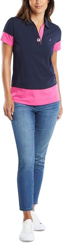 Nautica Women's Toggle Accent Short Sleeve Soft Stretch Cotton Polo Shirt in Saudi Arabia