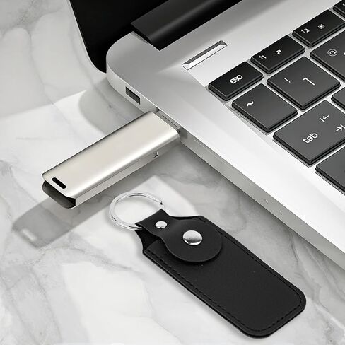 6 Pcs Flash Drive Holder, Leather Storage Case, Flash Drive Storage Case, Computer Hard Drive Accessories Protection Sleeves (Black) in Kuwait