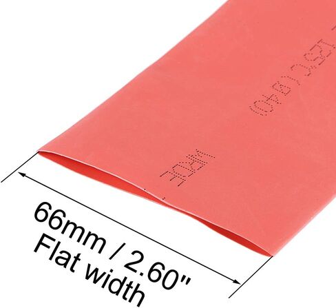 uxcell Heat Shrink Tubing, 60mm Dia 98mm Flat Width 2:1 Ratio Shrinkable Tube Cable Sleeve 1m - Black in Kuwait