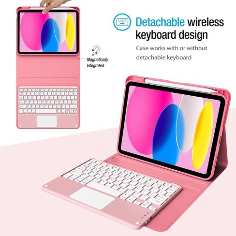 ProCase for iPad 11th (A16) / 10th Generation Case with Keyboard; Detachable Wireless Keyboard Folio Cover with Multi-Touch Trackpad for iPad 11th 2025 /10th Gen 2022 -Midnight Green in Saudi Arabia