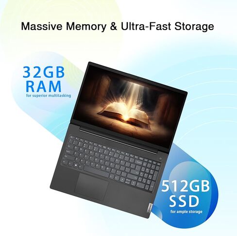 Lenovo V15 Business Laptop | Intel 4-core Processor | Intel UHD Graphics | 15.6" FHD (1920 x 1080) | 32GB RAM | 1TB SSD | Ethernet RJ-45 | Military Durability | Windows 11 Pro in Saudi Arabia