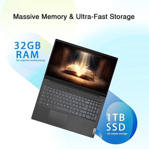 Lenovo V15 Business Lastop | معالج Intel 4-Core | Intel UHD Graphics | 15.6 "FHD (1920 x 1080) | 32GB RAM | 1TB SSD | Ethernet RJ-45 | المتانة العسكرية | Windows 11 Pro in Kuwait
