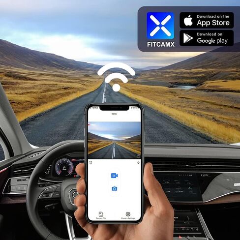 FITCAMX 4K DASH CAM تتكيف مع Audi 2019-2026 A4 A6 Allroad A3 A3 A5 Q5 S4 S6 Q7 A8 Q8 S8 TT A7 S5 Q3 E-TRON (Model A) ، Look OEM ، Loop Recording ، 2160p UHD Video ، WIFI & APP ، MATHER CART ، 64GB CARD in Saudi Arabia