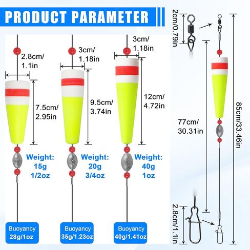 AGOOL Fishing Floats Rigs Popping Corks for Saltwater Rattle Weighted Fishing Bobbers Tackle Redfish and Speckled Trout Fishing Tackle Saltwater Freshwater in Saudi Arabia