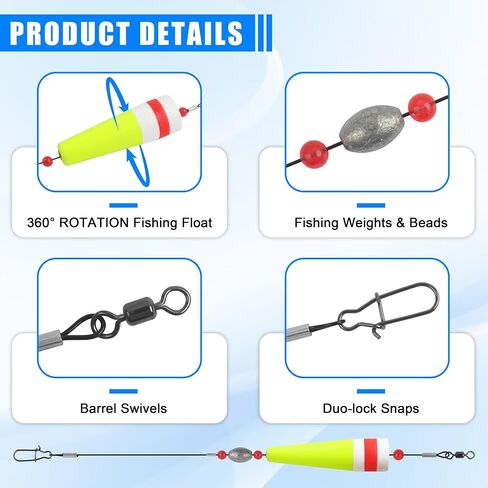 AGOOL Fishing Floats Rigs Popping Corks for Saltwater Rattle Weighted Fishing Bobbers Tackle Redfish and Speckled Trout Fishing Tackle Saltwater Freshwater in Saudi Arabia