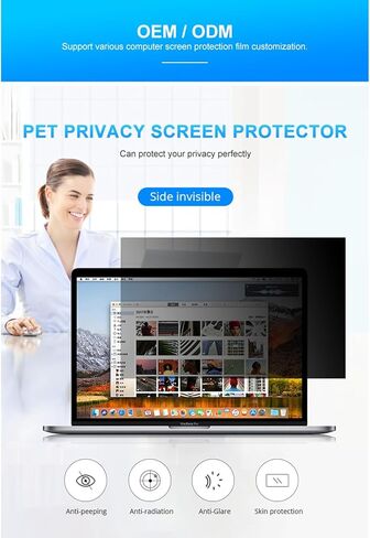 11.6-27 Inch Privacy Screen for Monitor, Removable Laptop Privacy Filter, Anti-Glare (Color : PET, Size : 14inch/31x17.4CM) in Kuwait
