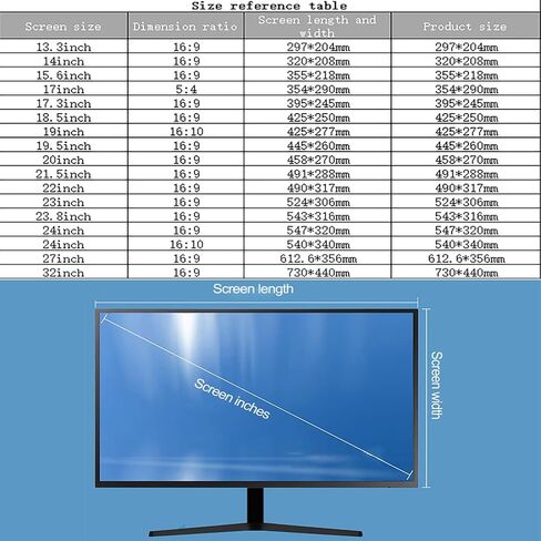 Hanging Acrylic Screen Protector 13.3-32 inch Computer Privacy Screen Filter for 16:9 5:4 16:10 Aspect HDTV LED PC Monitor Computer Privacy Screen Filter,22in 16:9 in Saudi Arabia