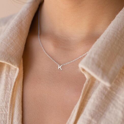 Picuzzy Gold Initial Necklaces for Women, Dainty 14k Gold Plated Letter Choker Necklace Cute Monogram Necklace Tiny Initial Pendant Necklace for Women Simple Gold Jewelry Gift for Girls in Kuwait