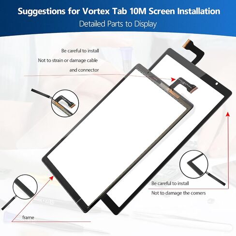 10.1 inches for Vortex Tab 10M Screen Replacement for Vortex Tab 10M Display Touch Screen Assembly with Repair Tools (Black) in Saudi Arabia