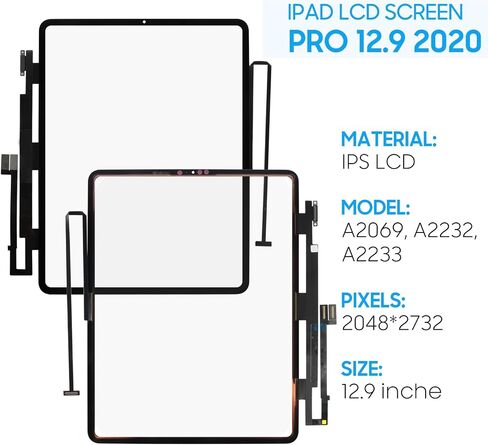 استبدال شاشة اللمس لـ iPad Pro 12.9 4th 2020 A2069 ، A2232 ، A2233 ، A2229 12.9 "Pront Glass Touch Pigitizer مع أدوات (لا تشمل شاشة LCD) in Saudi Arabia