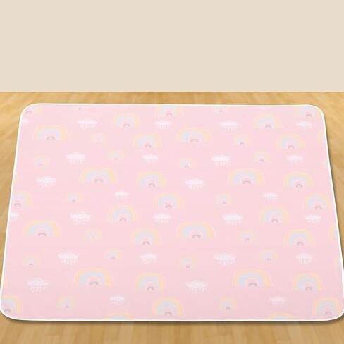 سجادة سبلات لتحت الكرسي العالي/الفنون/الحرف اليدوية من CLCROBD، 51 بوصة مضادة للانزلاق لرذاذ الطعام وانسكاب الطعام من أجل فوضى الأكل، واقي أرضية مقاوم للماء وقماش طاولة (قوس قزح سحري) in Kuwait