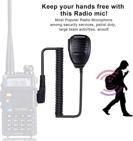 BAOFENG Accessories Walkie Talkies Speaker MIC For Baofeng UV-5R 5RM 5RX 5RHPRO BF-F8HP Pro UV-32 DM-32 GM21 UV-5G Plus K5PLUS AR-152 UV-82 UV-21R UV-K5 K6 TD-H8 TD-H3 Ham GMRS Radio Two Way Radio mic in Saudi Arabia