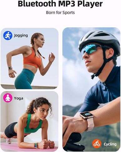 AGPTEK MP3 Player with Bluetooth, Watch MP3 Player with Watch Band for Running Climbing Hiking Cycling Jogging Yoga, Black in Saudi Arabia