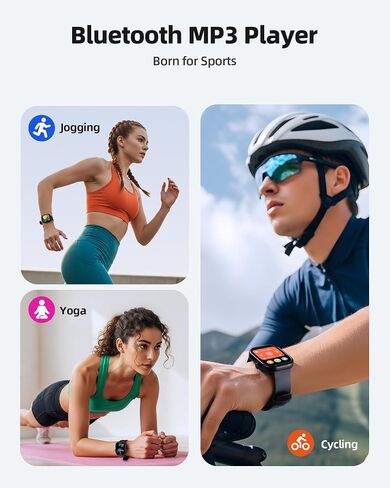 AGPTEK MP3 Player with Bluetooth, Watch MP3 Player with Watch Band for Running Climbing Hiking Cycling Jogging Yoga, Black in Saudi Arabia