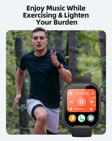 AGPTEK MP3 Player with Bluetooth, Watch MP3 Player with Watch Band for Running Climbing Hiking Cycling Jogging Yoga, Black in Saudi Arabia