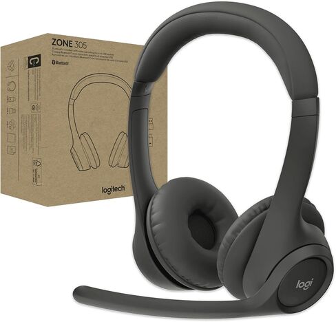 Logitech Zone 305 للأعمال ، وسماعة رأس Bluetooth اللاسلكية مع الميكروفون ، والبلوتوث الأصلي ، لفرق Microsoft ، متوافقة مع Windows و Mac و Chrome و Linux و IOS و iPados و Android in Saudi Arabia