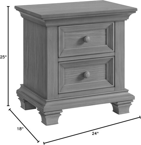 Oxford Baby Weston 2-Drawer Nightstand, Dusk Gray in Kuwait