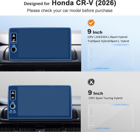 for 2026 CRV Screen Protector for 2026 Honda CR-V LX/EX/EX-L/Hybrid Sport/TrailSport/Sport-L 9-In Display Accessories Anti-Fingerprint & Glare Tempered Glass Protective Film (2026 CRV 9-In Matte) in Kuwait