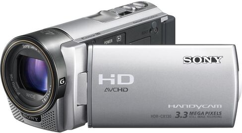 Sony HDR-CX130 كاميرا الفيديو الكاملة لبطاقة الذاكرة HD مع 350x التصغير الرقمي 350x (الفضة) in Kuwait
