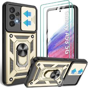 بالنسبة إلى Samsung Galaxy A53 5G Case مع 2 حامي شاشة HD + غطاء الكاميرا الشريحة ، و 360 درجة من RING Ring Ring [GLAINT STROWRACKPRAIN in Kuwait