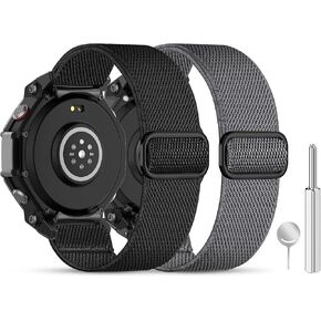 نايلون نطاقات متوافقة مع Amazfit Trex 3 Watch Band ، Flastic Watch Band for Trex 3 ، نطاقات مراقبة بديلة متينة للرجال (2 عبوة) in Kuwait