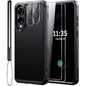 for Samsung Galaxy s25 case - 15FT Military-Grade Drop Protection, with Screen Protector & Camera Lens Protector, Heavy Duty Phone Cover for Galaxy s25 case (Black) in Saudi Arabia