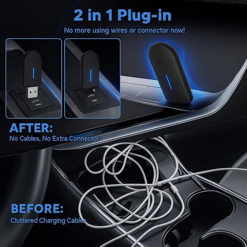 LinkWave Wireless CarPlay and Android Auto Adapter 2025–USB-A and USB-C Plug and Play–Convert Wired CarPlay to Wireless–5G Wi-Fi 3s Fast Bluetooth Connection–Compact Design for iPhone&Android Auto in Saudi Arabia