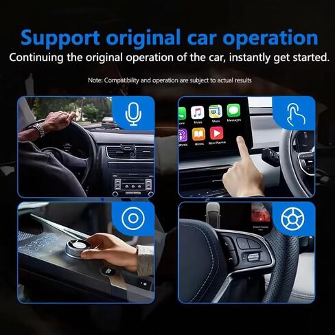LinkWave Wireless CarPlay and Android Auto Adapter 2025–USB-A and USB-C Plug and Play–Convert Wired CarPlay to Wireless–5G Wi-Fi 3s Fast Bluetooth Connection–Compact Design for iPhone&Android Auto in Saudi Arabia