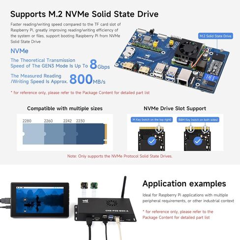 Waveshare Compute Module 5 IO Board+Case ، متوافق مع جميع المتغيرات من Raspberry Pi CM5 ، مع ميزة POE ، حزمة مع لوحة+Case+Power Supply in Saudi Arabia