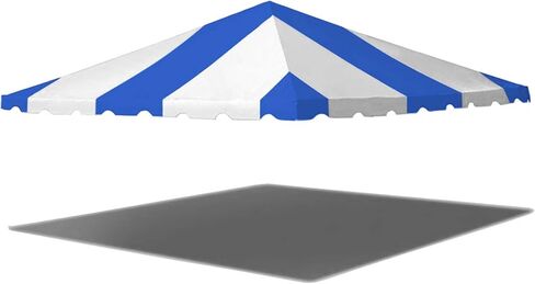 TentAndtable 20 قدم × 20 قدم الأعلى | لإطارات الساحل الغربي | 16oz block-out vinyl | الأزرق/الأبيض | داخلي/في الهواء الطلق | للحفلات وحفلات الزفاف والأحداث | الاستخدام التجاري والسكني in Kuwait