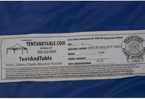 TentAndtable 20 قدم × 20 قدم الأعلى | لإطارات الساحل الغربي | 16oz block-out vinyl | الأزرق/الأبيض | داخلي/في الهواء الطلق | للحفلات وحفلات الزفاف والأحداث | الاستخدام التجاري والسكني in Kuwait