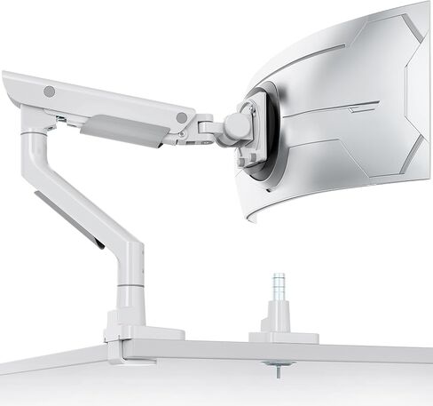 monTEK Sleek Aluminum Monitor Arm for 17–57" Ultrawide Screens up to 59 lbs, USB 3.0 A/C, Heavy Duty Single Monitor Arm Desk Mount, Pneumatic Lift, Quick-Release Plate, Clamp/Grommet, Max VESA 100x100 in Saudi Arabia
