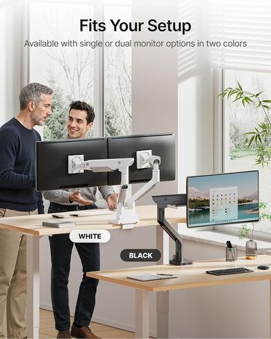 Montek Sleek Aluminium Monitor Arm for 17–57 "شاشات Ultrawide تصل إلى 59 رطلاً ، USB 3.0 A/C ، MAX VESA 100x100 in Kuwait