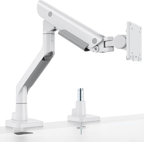 monTEK Sleek Aluminum Monitor Arm for 17–57" Ultrawide Screens up to 59 lbs, USB 3.0 A/C, Heavy Duty Single Monitor Arm Desk Mount, Pneumatic Lift, Quick-Release Plate, Clamp/Grommet, Max VESA 100x100 in Saudi Arabia