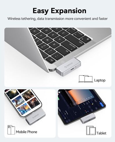 Orico Flashpod 256GB سبيكة الألومنيوم SSD محمولة مع شحن سريع 100 واط ، تصميم قابس مباشر ، محرك أقراص صلبة خارجي 180 ميجابايت/ثانية ، تخزين موثوق به ل iPhone 16/15 ، الأجهزة اللوحية وأجهزة الكمبيوتر المحمولة - S5 in Saudi Arabia