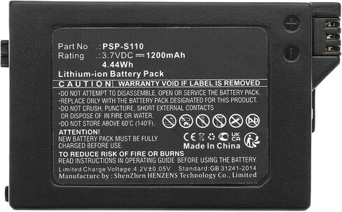 Synergy Digital Game Console Battery, Compatible with Sony PSP-3001 Game Console, (Li-ion, 3.7V, 1200mAh) Ultra High Capacity, Replacement for Sony PSP-S110 Battery in Saudi Arabia