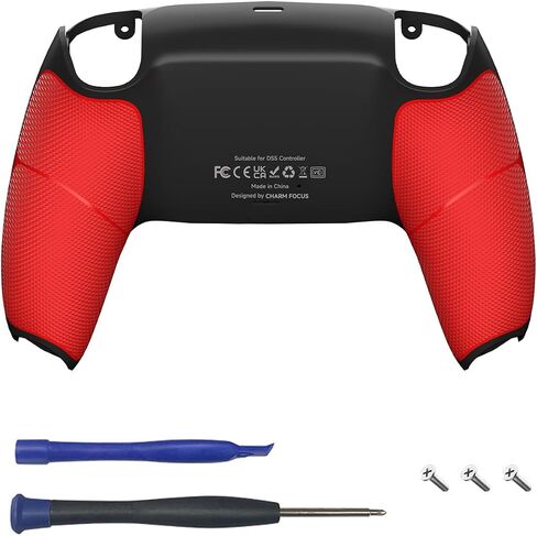 CHARM FOCUS Back Shell Grip Cover Compatible with PS5 Controller, Soft Rubber Overmold and Anti-Slip Diamond Texture, Seamless-Fit Replacement for PS5 Controller Shell, Gray in Kuwait