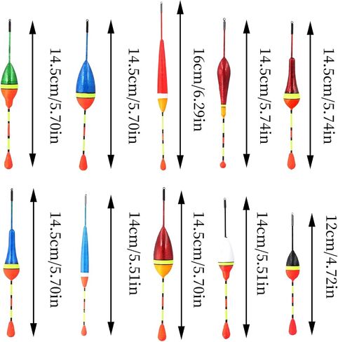 10Pcs Slip Fishing Floats Bobbers (0.6g-4.5g), Oval for Trout/Bass/Panfish in Saudi Arabia