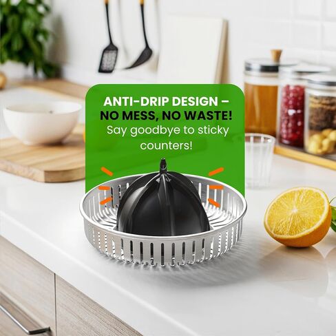 Eurolux Electric Citrus Juicer Stainless Steel | قسط من اليدين خالية من اليدين أحادية اللمسات من عصير البرتقال للبرتقال والليمون والليمون | عملية هادئة ، سهلة التنظيف ، كونترتوب صغيرة الأجهزة المطبخ (متجددة) in Saudi Arabia