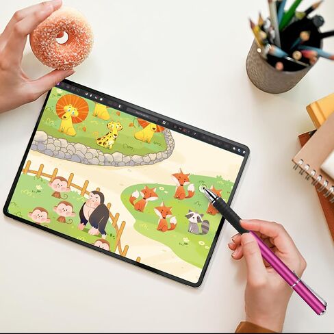 Stylus Pens for Touch Screens - Disc & Fiber Tip 2 in 1 High Sensitivity Universal Stylus for iPad, iPhone, Tablets and Other Capacitive Touch Screens (Purple) in Saudi Arabia