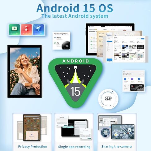 10 inch Android 15 Tablet with Keyboard - 24GB(4+20) RAM+128GB ROM(1TB Expand), 2-in-1 Tablets with 8-Core, 7200mAh, 5G WiFi, Widevine L1, GMS, with Case, Keyboard, Stylus in Saudi Arabia